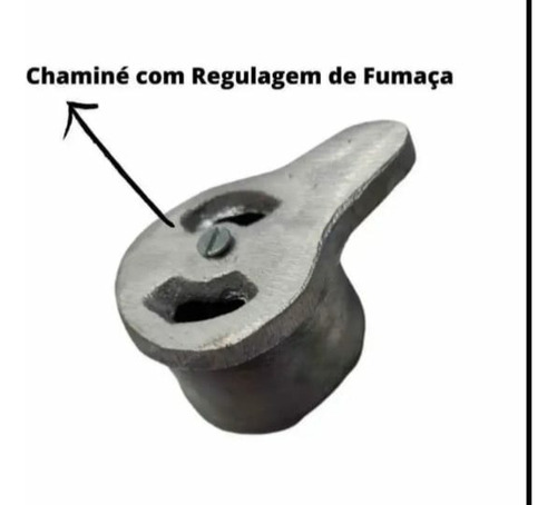 Kit Churrasqueira A Bafo Redonda+pés Parafusados Prateado
