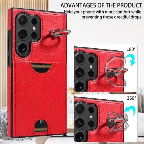 Capa De Telefone Retrô Para Samsung Com Suporte De Anel