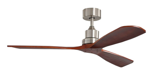 Imagen 1 de 3 de Ventilador de techo Masterfan Eeros satinado con 3 aspas color  nogal de  madera, 52" de diámetro 127 V