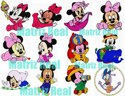 Matriz De Bordados 115 Minie E Mickey Baby Disney Infantil 