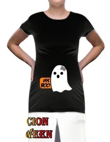 Playera Embarazada Halloween Fantasma De Niña His Boo!