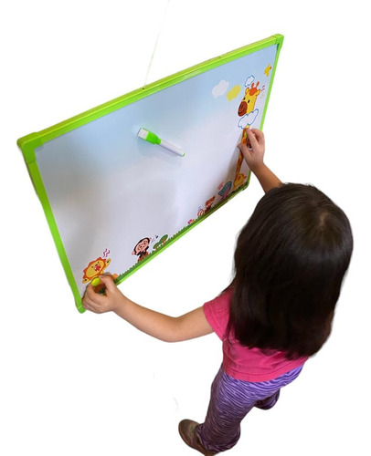 Pizarrón Blanco Para Niños Doble Vista Magnetico De Un Lado