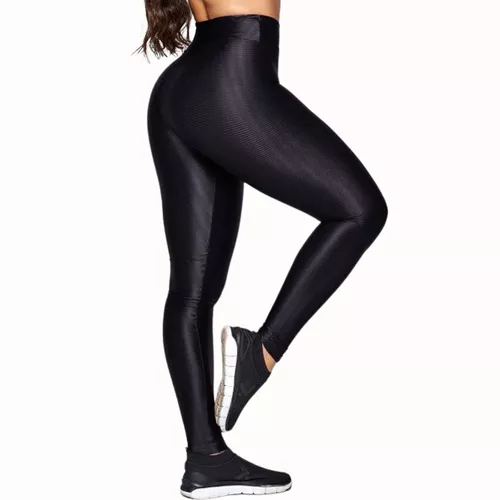 Calça Legging Poliamida Cintura Alta/ Tecido Brilhoso 3d