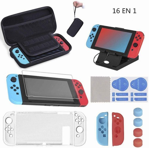 Imagen 2 de 10 de Accesorio Con Funda Para Nintendo Switch 16 En 1