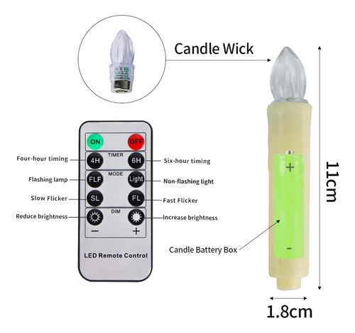 Velas Cónicas Led Para Ventana, Centros De Mesa De Navidad,