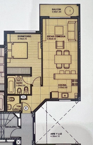 Departamento 2 Ambientes Con Balcón · Plaza Mitre