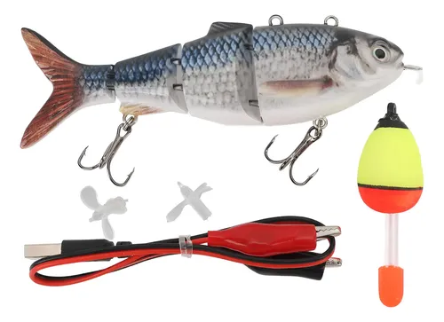 Pesca Agua Dulce Cebo Realista Señuelo De Pesca Eléctrico Recargable – Cebo Robótico Con Luz LED Y Movimiento Realista – Para Agua Dulce Cimbeles De Caza Paloma