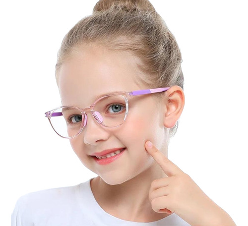 Armação De Óculos P/ Grau Criança Infantil Flexível Leve Cor Roxo/rosa