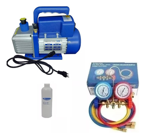 Bomba De Vácuo 3,6 Cfm Com Óleo + Manifold R22/r134/r404