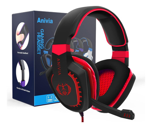 Anivia Computer Over Ear Headphones Wired With Mic Stereo Ga