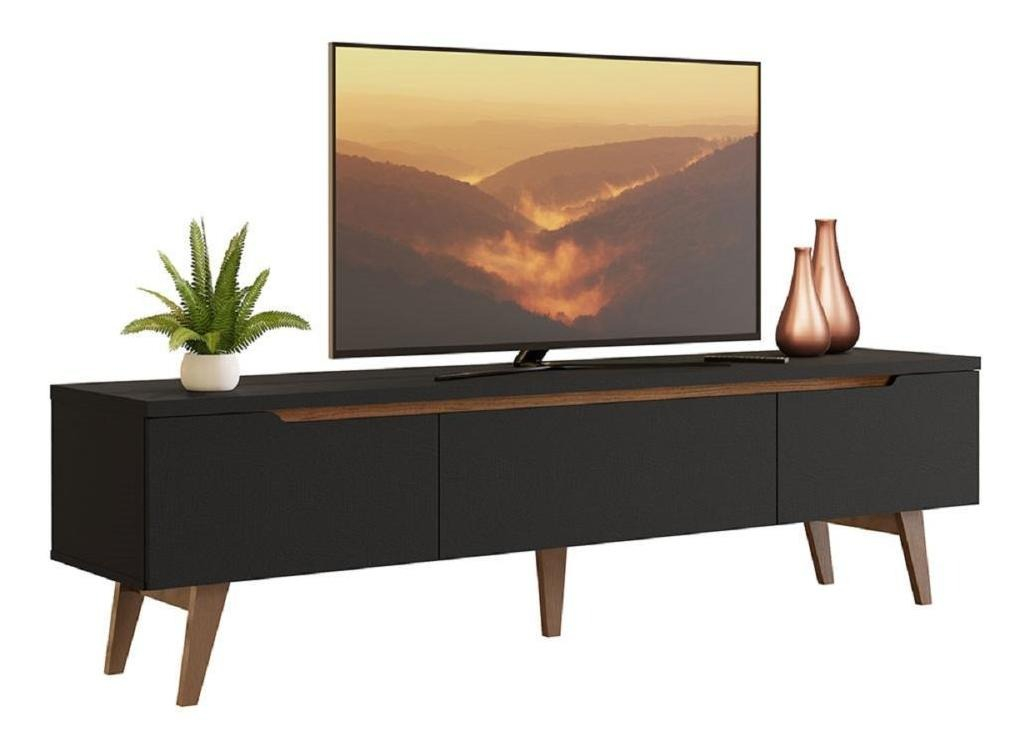 Mueble Para Tv Madesa Reims Hasta 75'' Color Negro