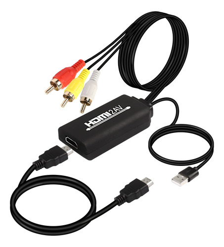 Xmsjsiy Convertidor Hdmi A Rca, 1080p Hdmi A Av 3rca Cvbs Ca