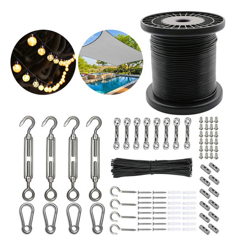 Kit De Cadena De Luces Para Colgar, Cable De Acero Inoxidabl