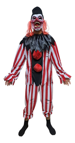 Disfraz De Payaso De Haloween Terror, Creapy Clown, Bloody, Siniestro Para Adulto
