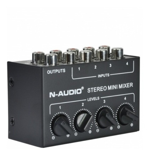 Imagen 1 de 2 de Mini Mixer N-audio Cx400 4 Canales Estereo Rca