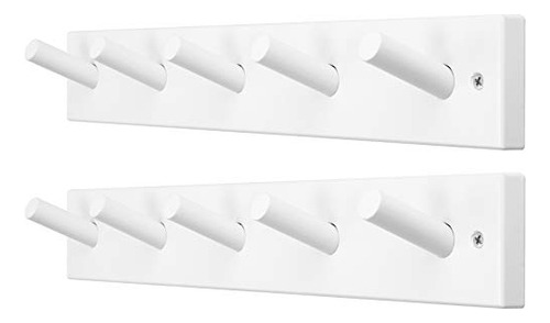 Perchero De Pared Skoloo Bamboo Con 5 Pinzas, Color Blanco