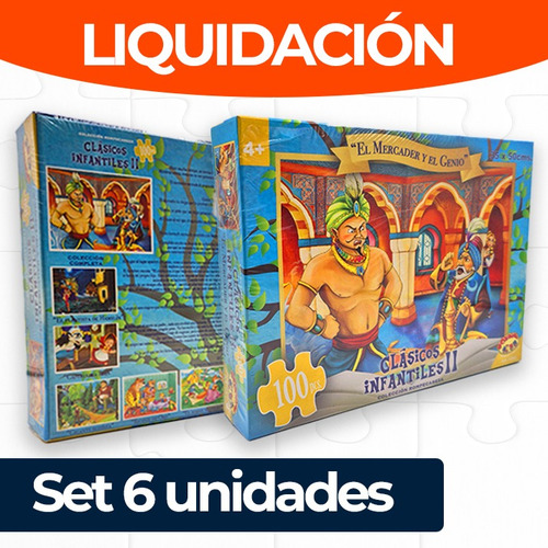Puzzle Y Encaje Toyng El Mercader Y El Genio Set 6 Unidades