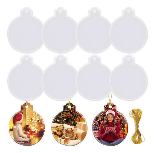 Molde De Silicona Para Esferas Navideñas Planas Blanco 4 Pz