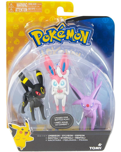 Imagem 2 de 2 de Pokemon - Pack 3 Bonecos - Umbreon, Sylveon E Espeon - Tomy
