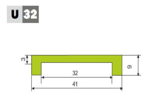 Perfil Guia Apm U32 Verde Fraccionado X 10 Mts Rollo Piaz