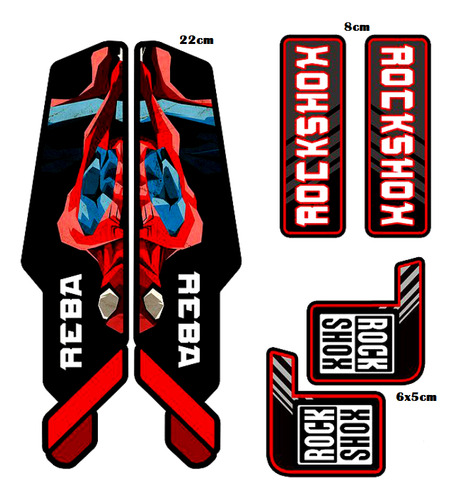 Calcos Vinilo Rockshox Spiderman Para Horquilla De Bici.
