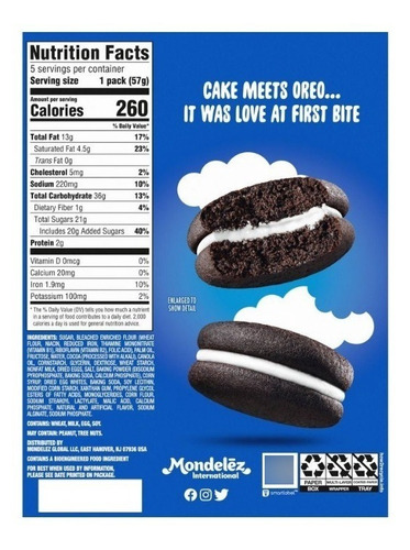 Galletas Oreo Cakestes Soft Baked 10pz 285g Americanas