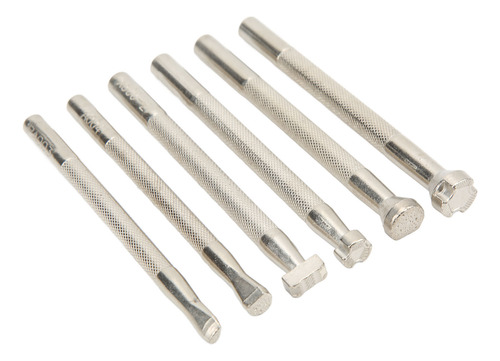 Herramientas De Estampado De Cuero De Acero Inox. 6 Uds.
