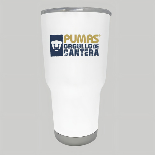 Termo Vaso Térmico Pumas Unam Orgullo De Cantera 30 Oz Color Blanco