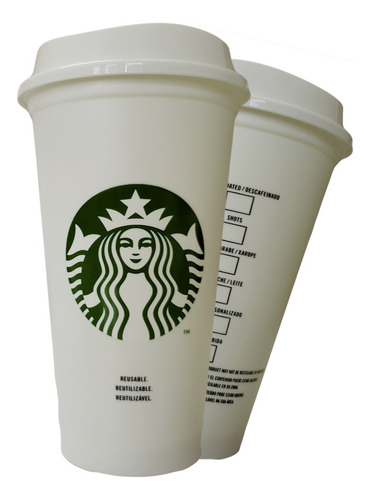 Copo Starbucks Reutilizável Plástico - 355 Ml