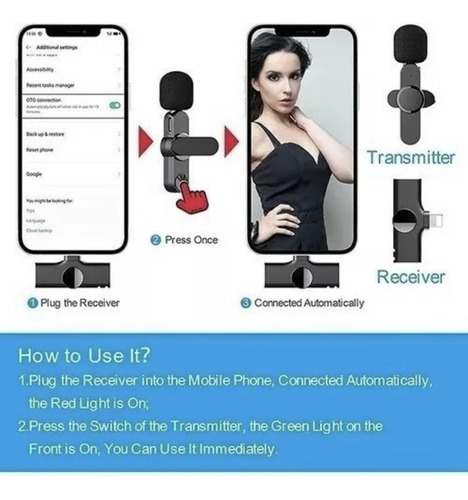 Microfono Inalambrico iPhone Y Ipads Mac Lavalier G3
