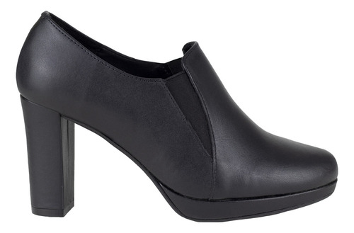 Zapato Con Tacón Alto Negro De Mujer Vicenza 7105 Piel Lisa