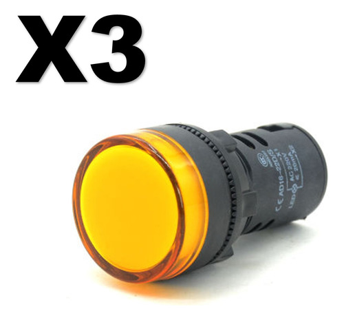 Luz Piloto De 22mm Led 24 Voltios Amarillo 