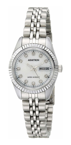 Reloj Mujer Armitron 75-2475mpsv Cuarzo Pulso Plateado En