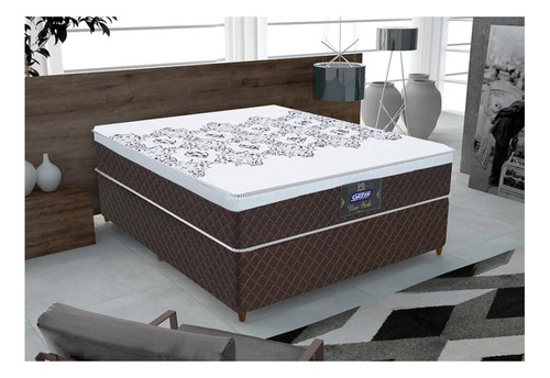 Conjunto Cama Box Casal New York 138x188cm Colcho Gazin