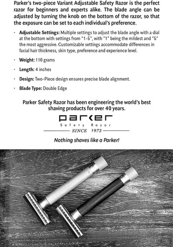 Navaja Ajustable Con Seguridad De Doble Borde Parker Variant