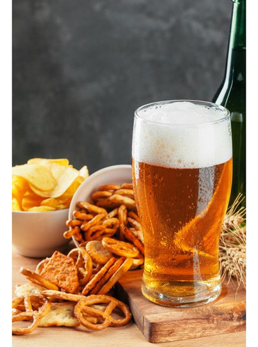 Imagen 3 de 10 de Vasos Cerveceros Pinta Rigolleau Set Vasos De Cerveza Vidrio Grueso Para Cervecería Apilables - 540 Ml