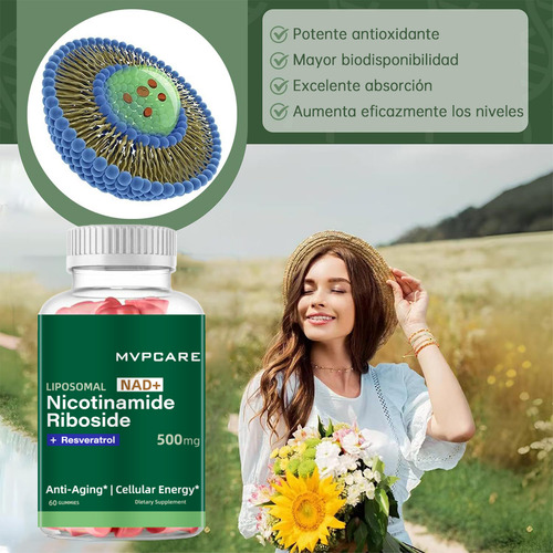 Nad+ | Nr Nicotinamida Ribosa -resveratrol Con Semilla De Uva | - 60 Osito De Gominola
