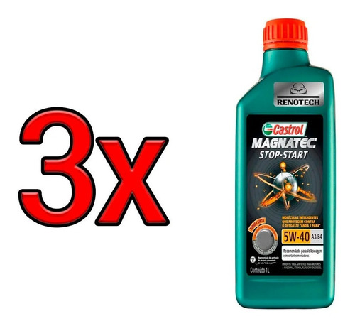 Oleo Castrol 5w40 Sn Magnatec Stop Start A3 B4 Sintetico 3x