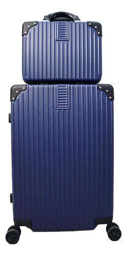 Maleta Grande Para Viaje Capacidad 20 Kg + Neceser Cabina Azul Marino 5863-6