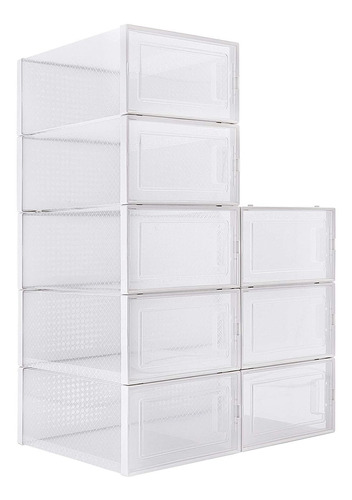 Waytrim Caja Plegable Para Zapatos, Apilable, Transparente,