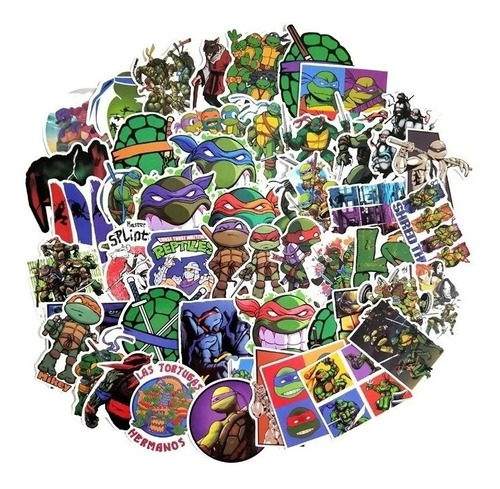 Tortugas Ninjas - Set De 50 Stickers / Calcomanias 