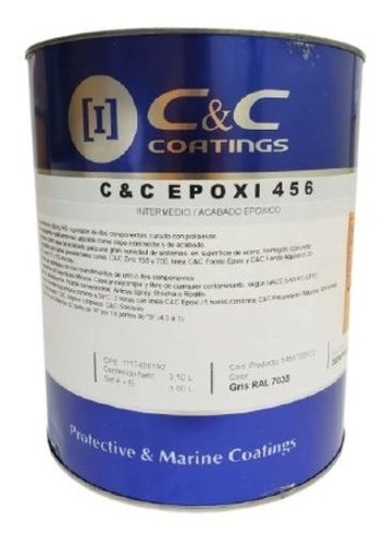 Pintura Epóxica 456 C&c Gris Ral 7001 Marca Couttenye