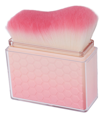 Pincel De Maquillaje Portátil Rosa Con Cabeza Plana En Ángul