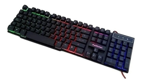 Imagen 3 de 3 de Teclado gamer Fulltotal KE-1012 QWERTY español España color negro con luz RGB