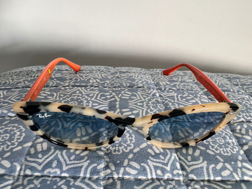 Lentes Ray Ban Colab Nina Kraviz Espejo Azul Acero Azul Claro Blanco Naranja (Usado)