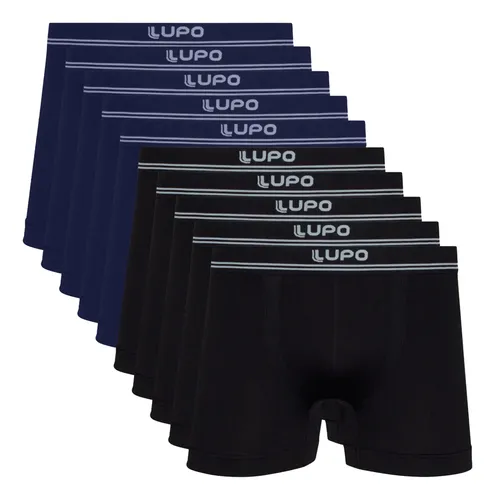 Kit 10 Cuecas Lupo Boxer Poliamida Box Sem Costura Original
