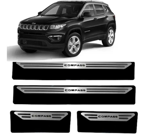 Jogo Soleira Proteção Porta Aço Inox Jeep Compass 2022 