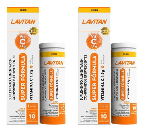Kit Lavitan Super Fórmula Laranja C/ 2 Caixas De 10 Comp Cd