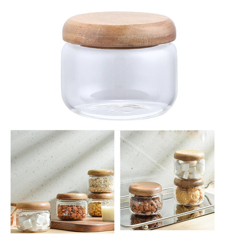 Nihay Frascos De Vidrio Pequeños Con Tapas De Madera, 300