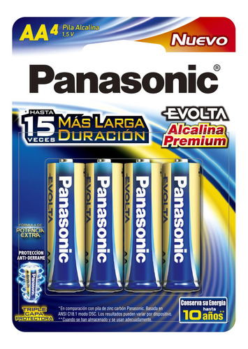 Pila Panasonic Evolta Alcalina Aa C/4 1.5v Lr6egl/4b